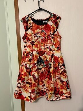 liz claiborne sleeveless fit & flare dress Liz Claiborne Womens Midi V Neck Sleeveless A-Line Dress